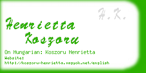 henrietta koszoru business card